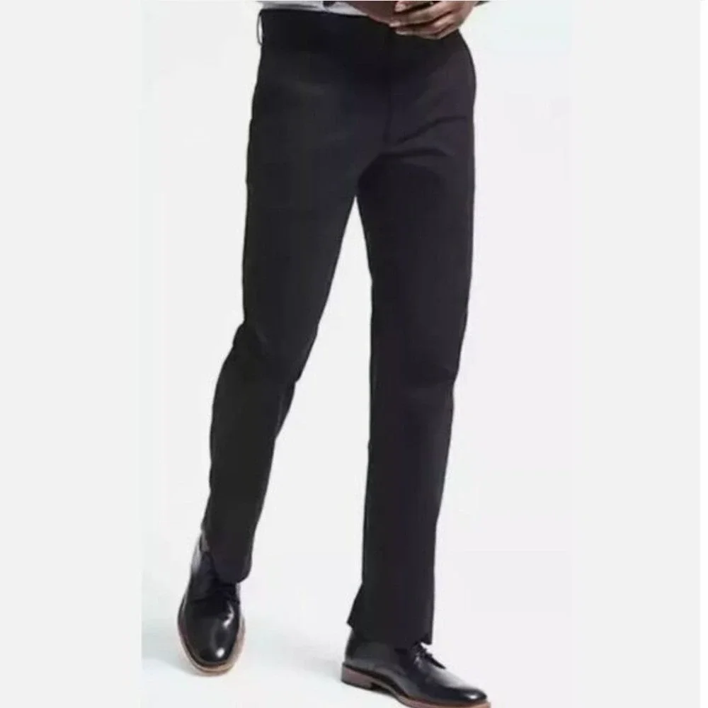 Banana Republic Mens Dawson Chino Black Straight Leg Cotton Pants 33x32